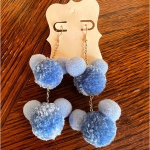 Mickey Mouse dangle pom pom earrings
